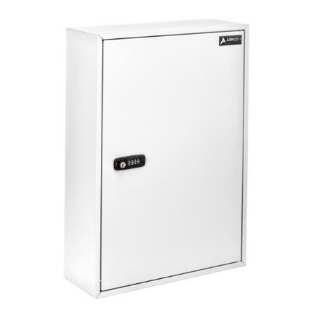 ADIROFFICE 200-Key Steel Heavy-Duty Key Cabinet with Combination and Key Lock, White ADI683-200-WHI